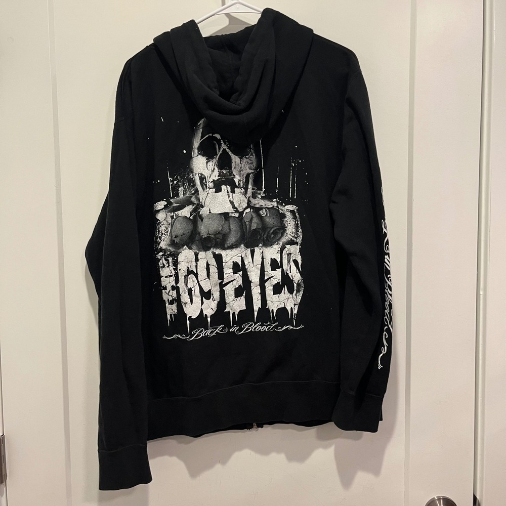 The 69 Eyes Back in Blood Tour Full Zip Hoodie Black XL Gothic Rock Band Merch - Picture 2 of 6
